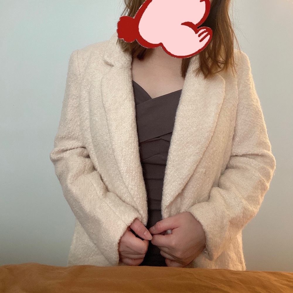 Light Pink/Beige Wood coat Almost Brand New!!